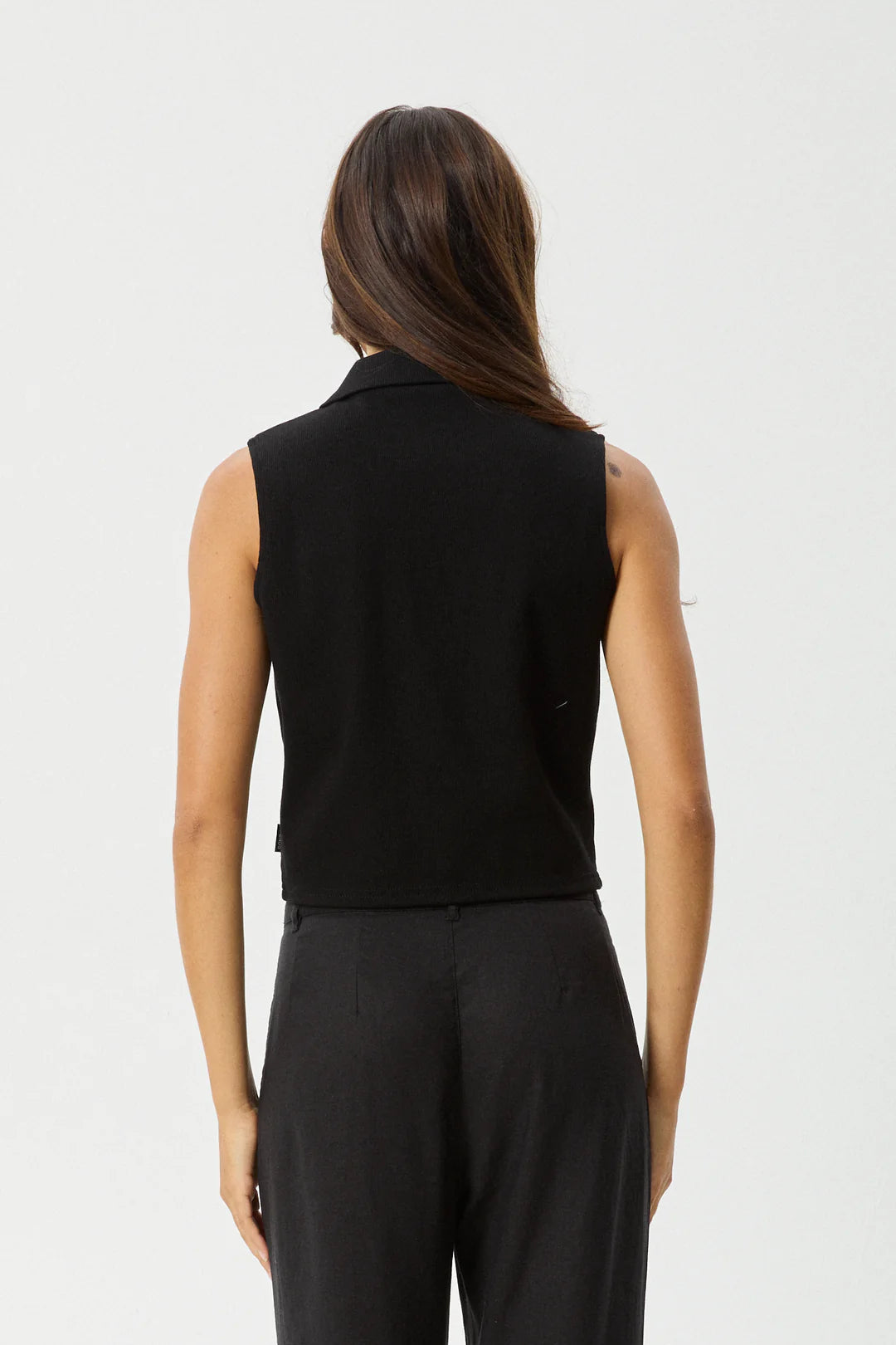 Afends Eliza Rib Sleeveless Shirt BLACK