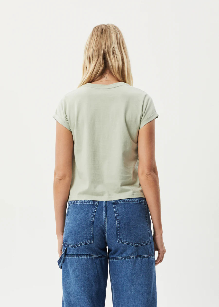 Afends Cutback Roll Cuff T-Shirt EUCALYPTUS