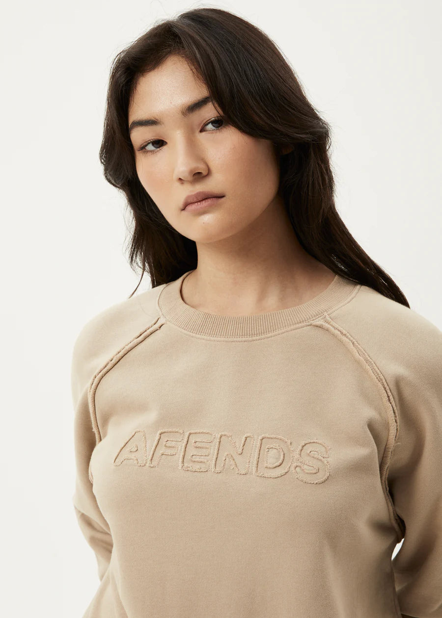 Afends Cutback Recycled Raglan Crewneck TAUPE