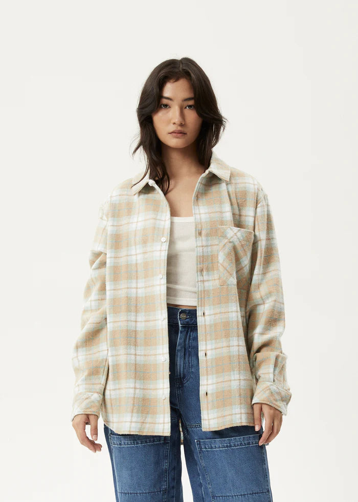 Afends Lighthouse Flannel Shirt TAUPE