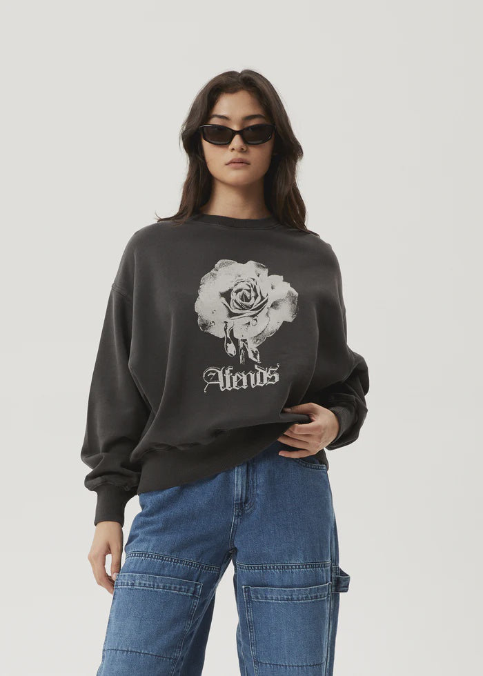 Afends Sweet Juliet Crew Neck STONE BLACK