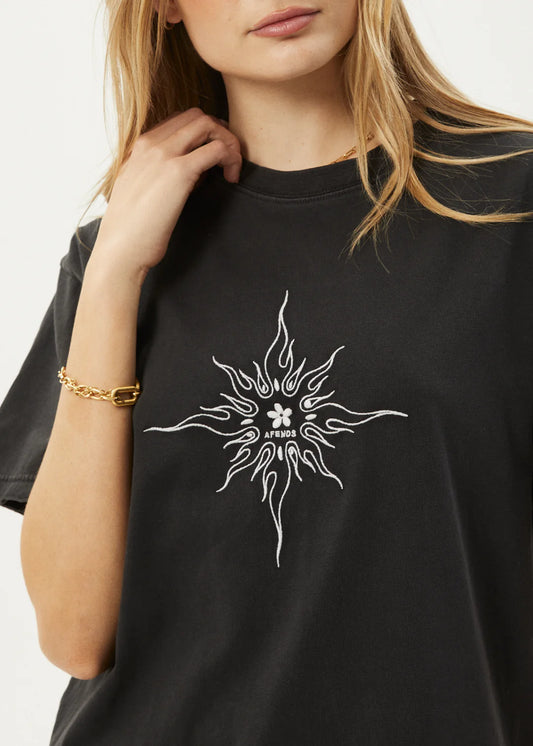 Afends Sunny Recycled Oversized Tee STONE BLACK