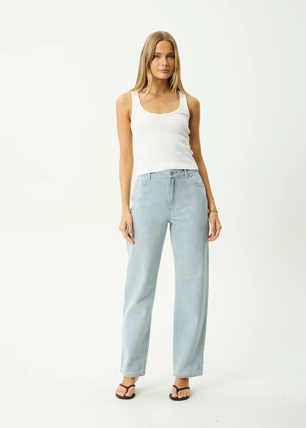 Afends Leila Straight Leg Jean STONE BLUE
