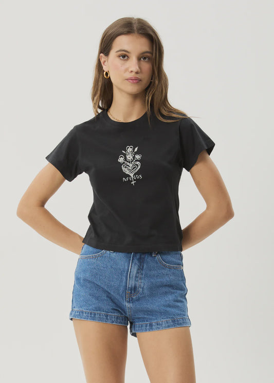 Afends Maisie Baby Tee STONE BLACK