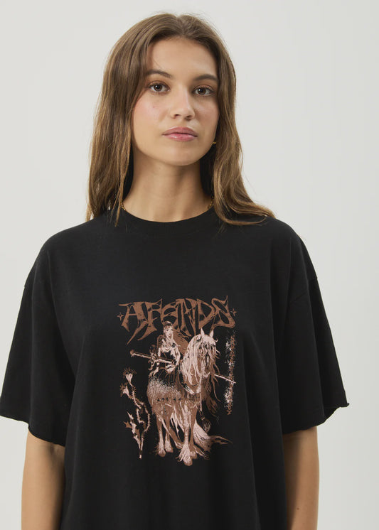 Afends Shield Maiden Oversized Tee BLACK