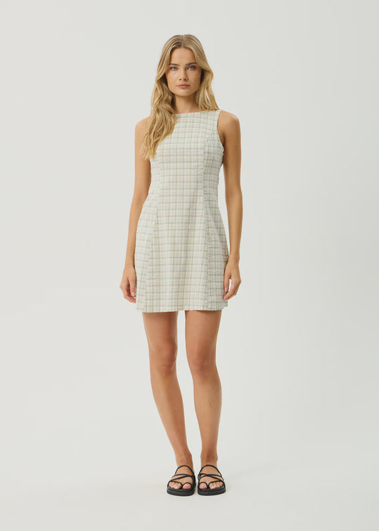 Afends Legacy Seersucker Mini Dress BOA CHECK