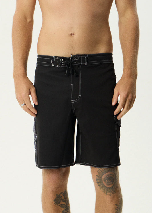 Afends LQD Metal Surf Related V2 19" Boardshort BLACK
