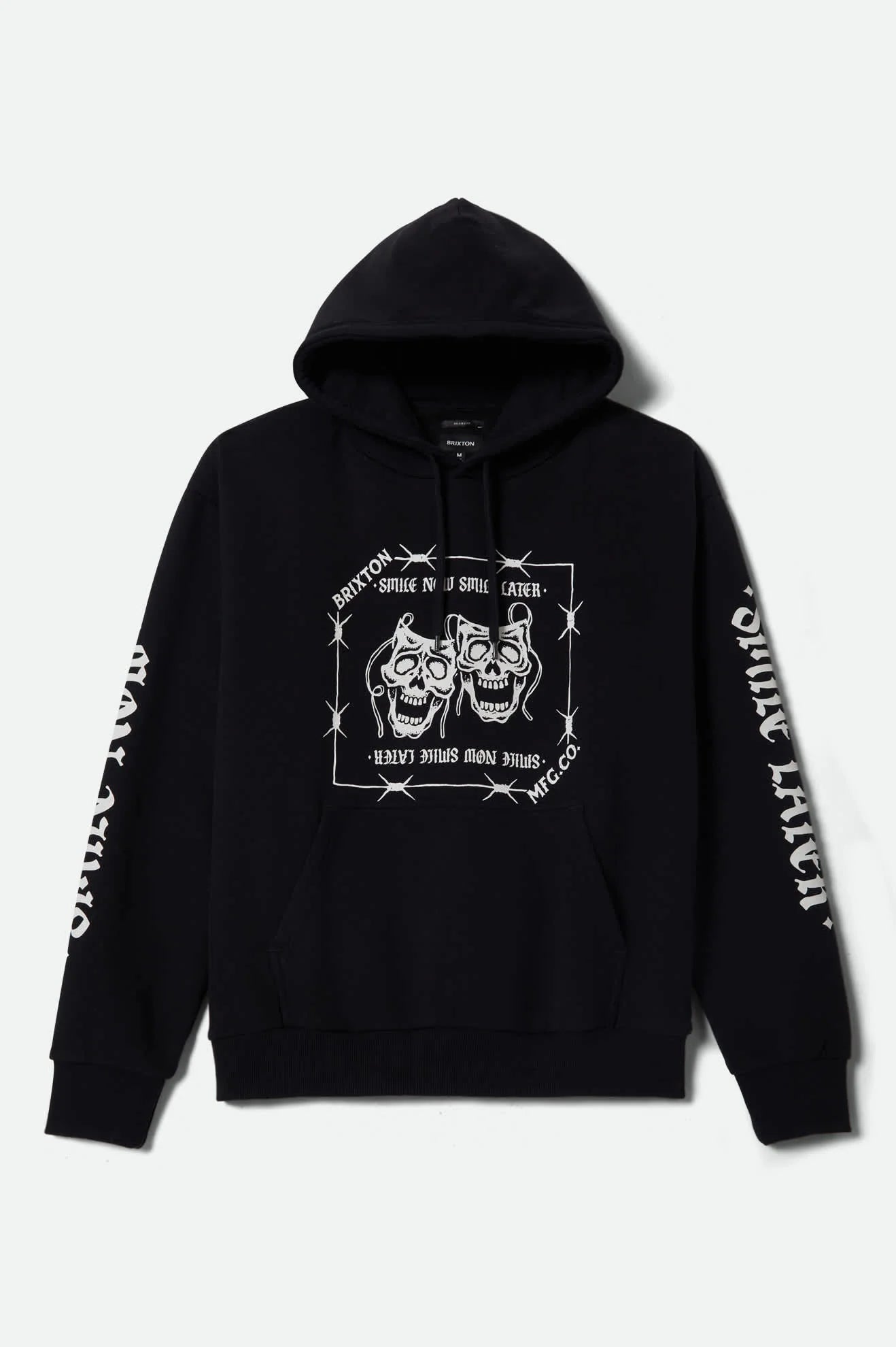 Brixton Smile Always Relaxed Hoodie BLACK WORM WASH