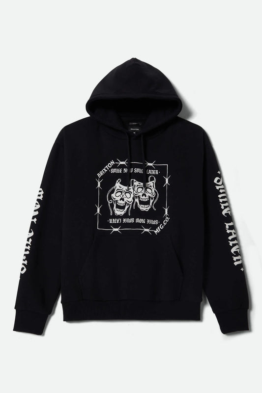 Brixton Smile Always Relaxed Hoodie BLACK WORM WASH