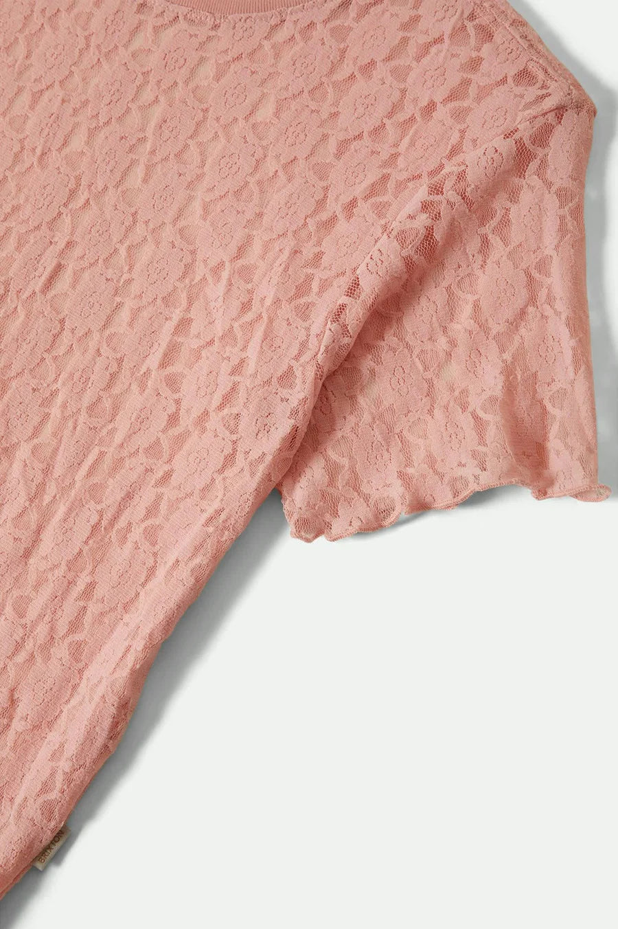 Brixton Sheer Slim Lace SS Top MELLOW ROSE