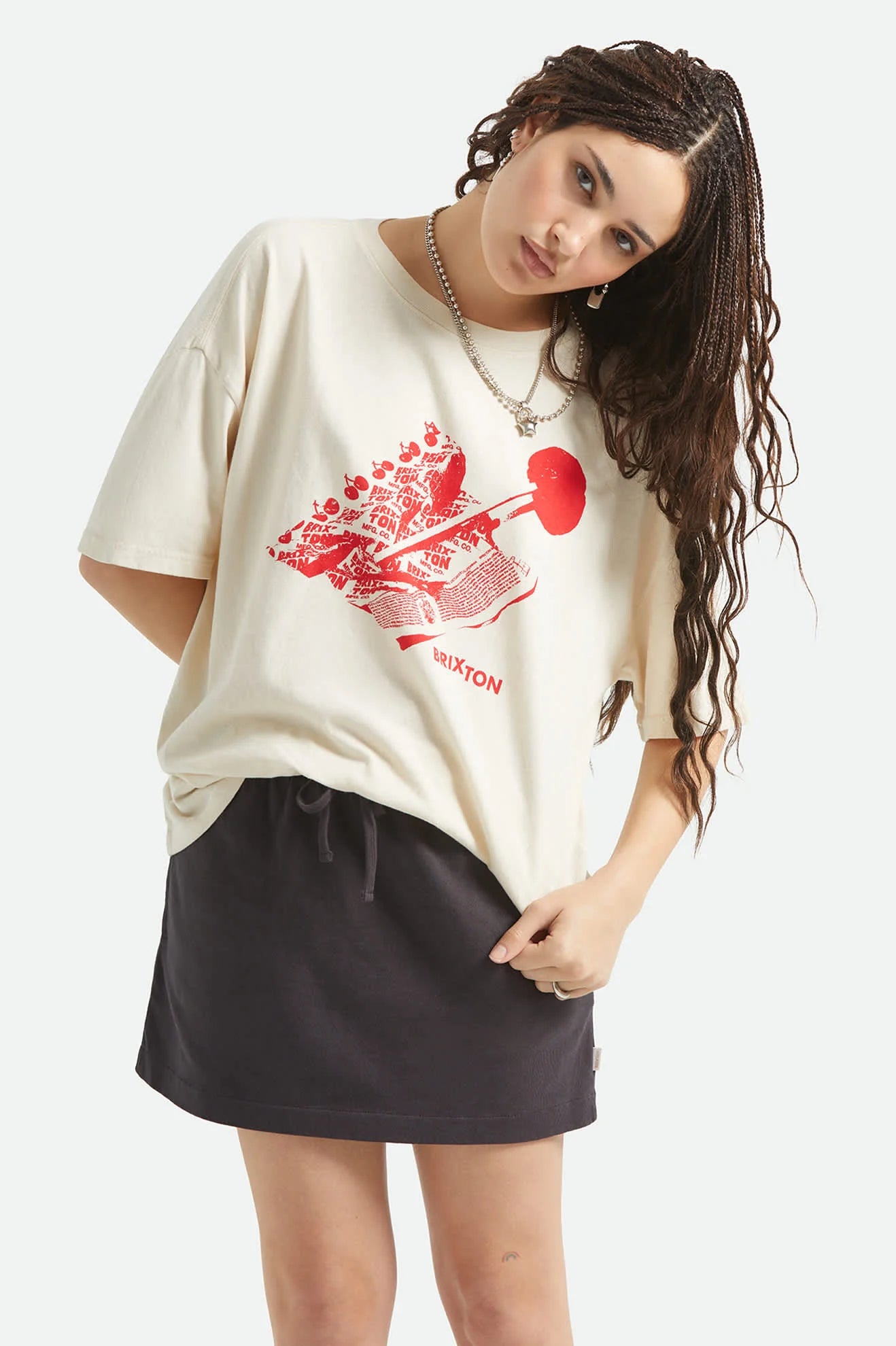 Brixton Sweet Treat Oversized BF Tee WHITECAP