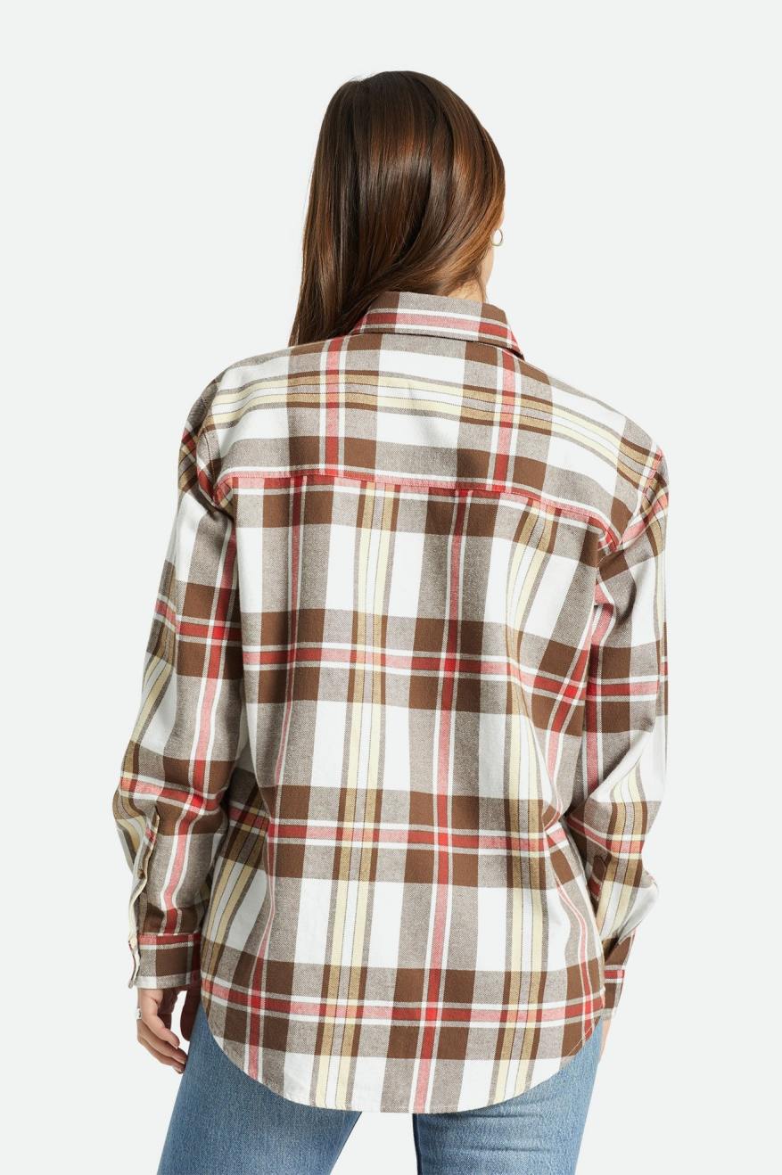 Brixton Bowery W L/S Flannel OFF WHITE / DARK EARTH