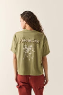 Brixton Wish Me Luck Boxy Crop Tee OLIVE SURPLUS