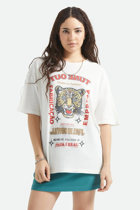 Brixton The Getaway Oversized BF Tee VINTAGE WHITE
