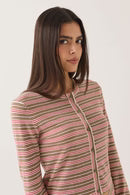 Brixton Bixby LW Cardigan GREEN MULTI STRIPE