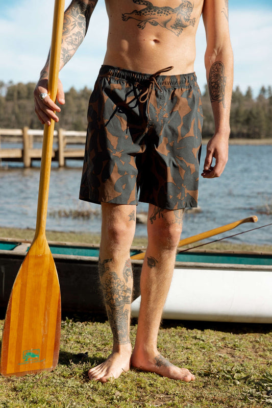Brixton Everyday Hybrid Short PINECONE BORWN FLORAL