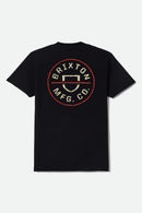 Brixton Crest II Standard Tee BLACK / IVORY / BRICK RED