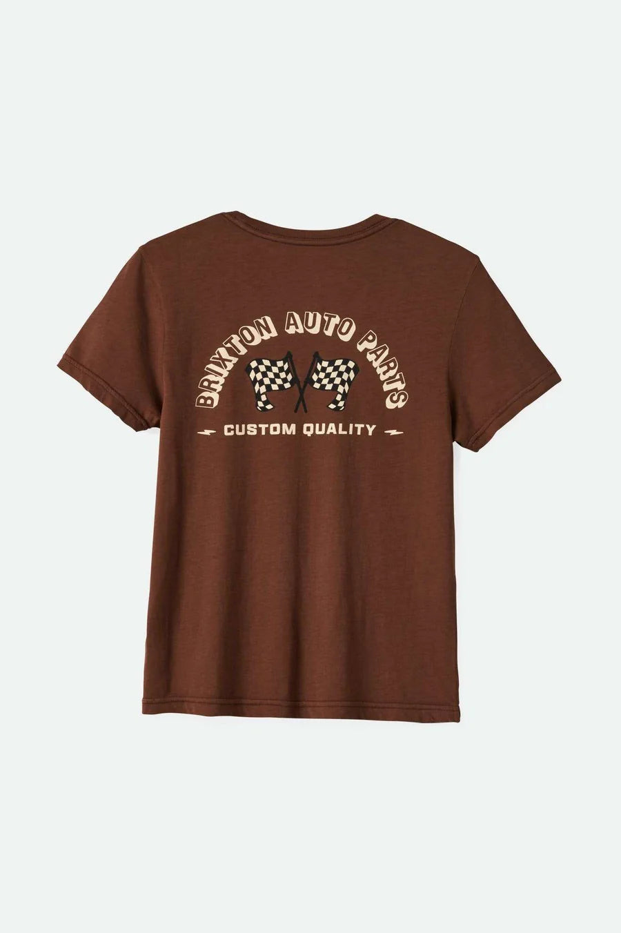 Brixton Auto Parts Fitted Crew Tee PINECONE BROWN WORN WASH