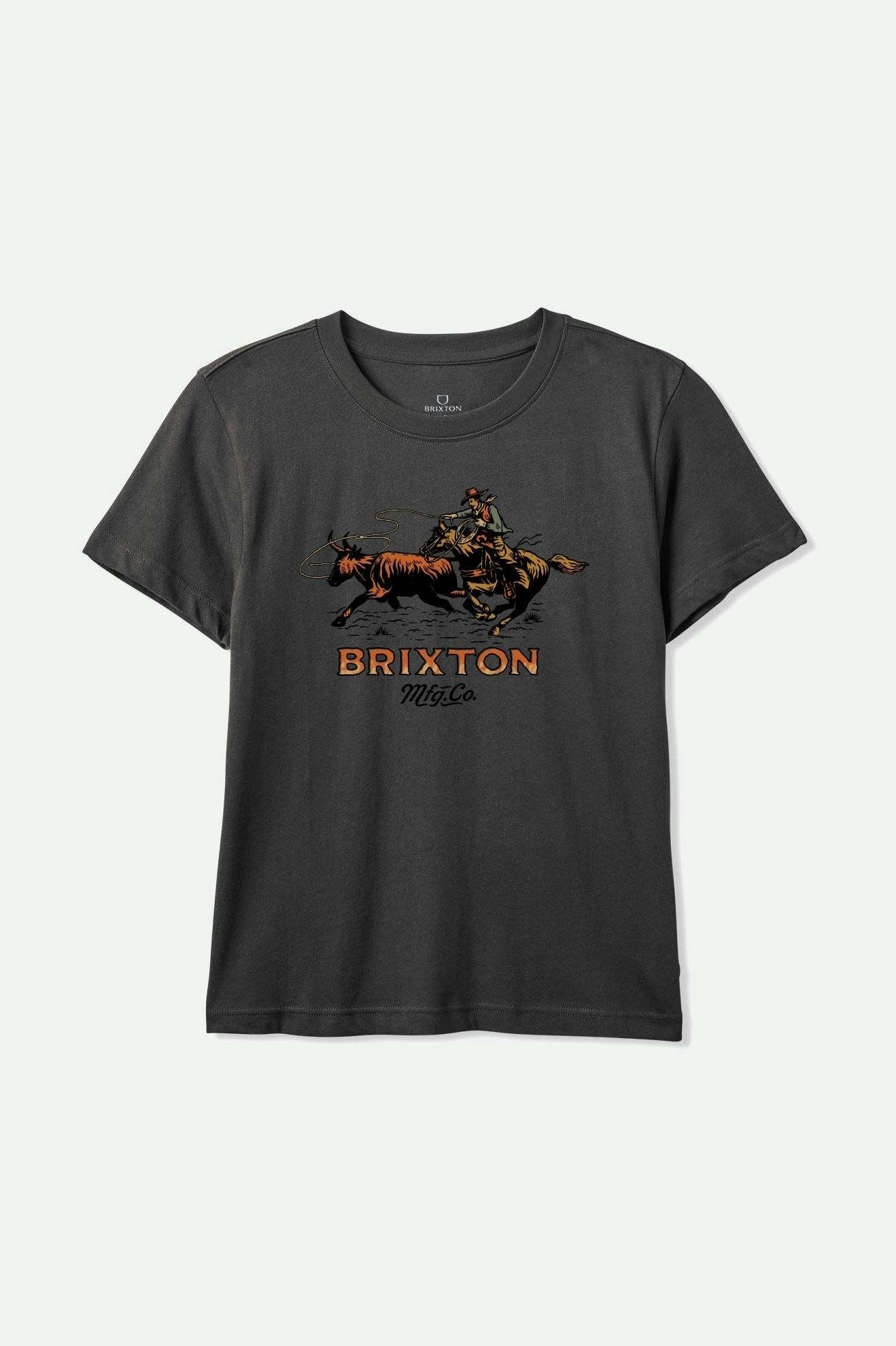 Brixton Wrangling Vintage Crew Tee WAHSED BLACK