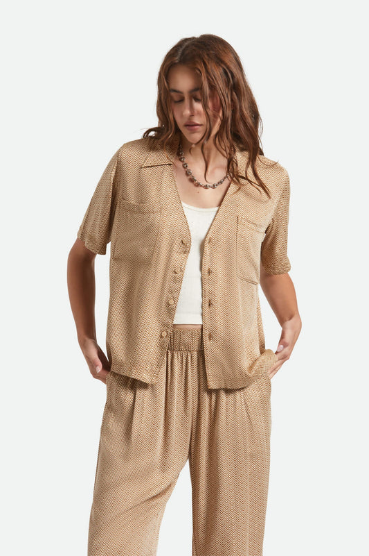 Brixton Hudson Lounge Woven Shirt WASHED COPPER / WHITECAP