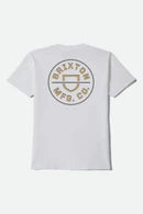 Brixton Crest II Standard Tee WHITE / SAGE / COPPER