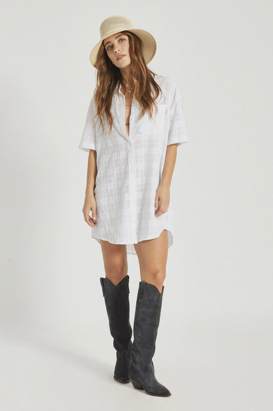 Brixton Leon S/S Overshirt Dress WHITE