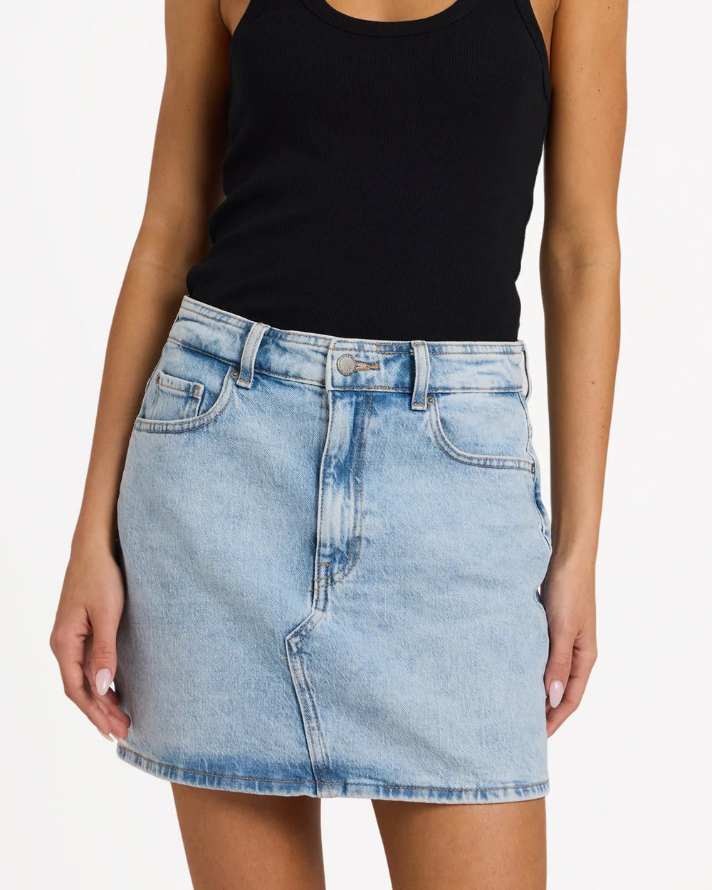 Roxy Shine Denim Mini Skirt BEAU BLUE