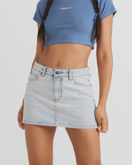 RVCA Mini Denim Skirt ASH BLUE