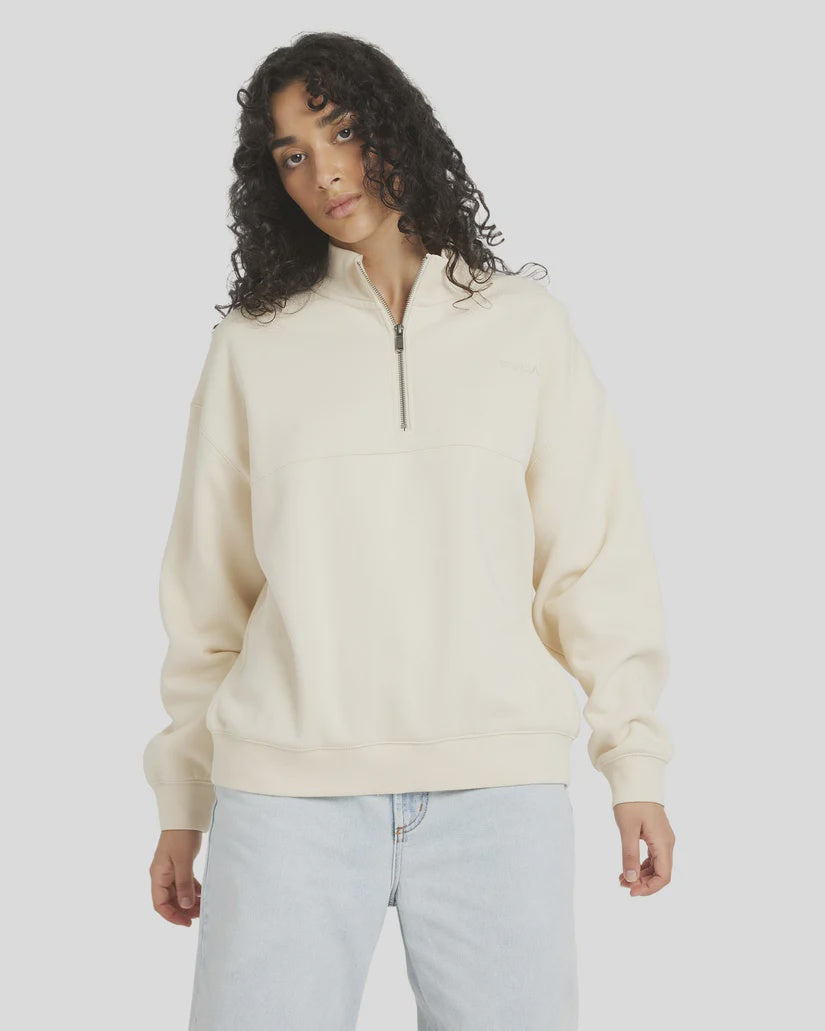 RVCA 1/4 Zip Fleece NATURAL