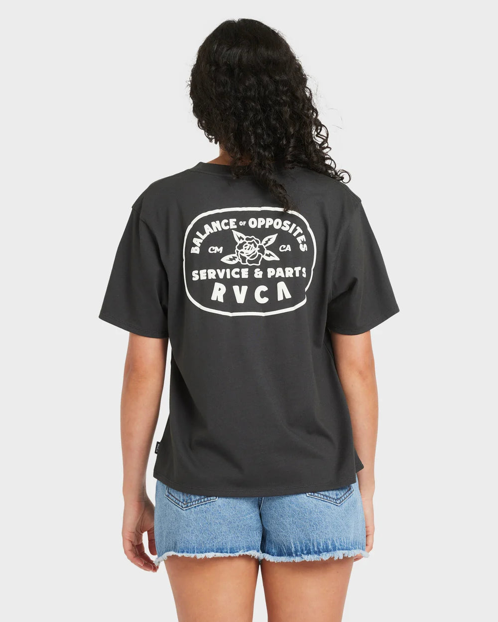 RVCA Electric Rose East Tee BLACK WASH