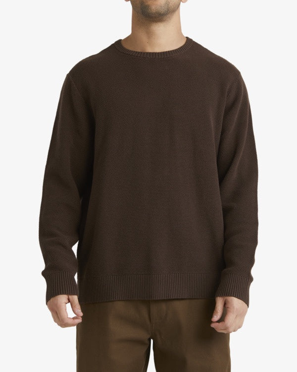 RVCA Duke Crew Knit CHOCOLATE