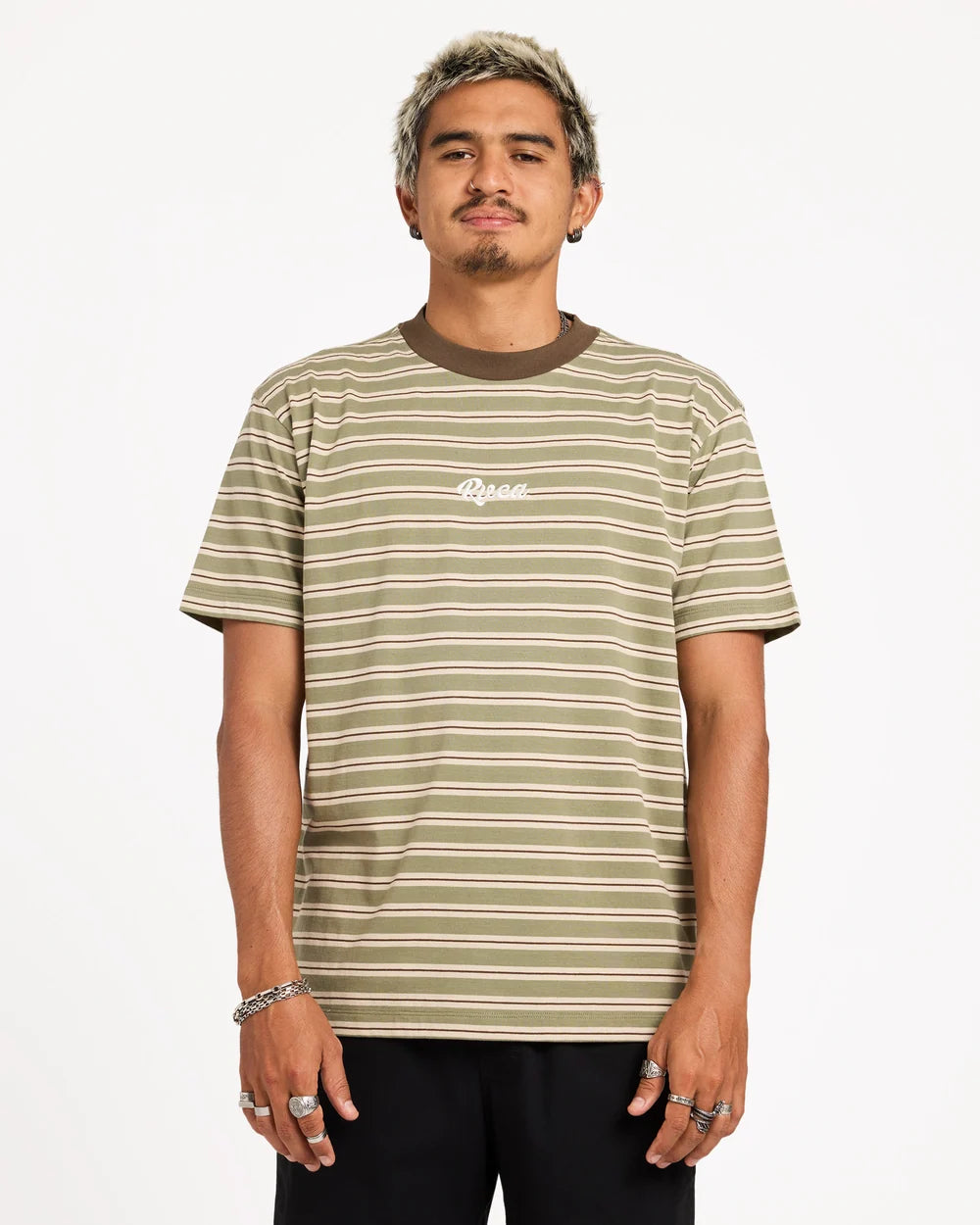 RVCA Exotica Stripe Tee ARMY