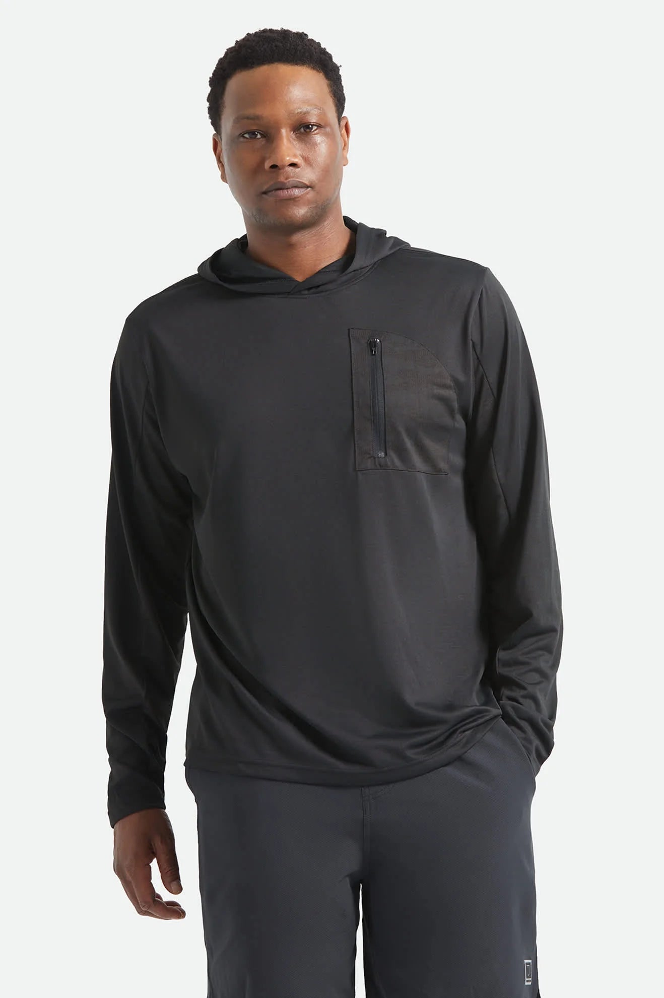 Brixton Journey LS Sun Hoodie BLACK
