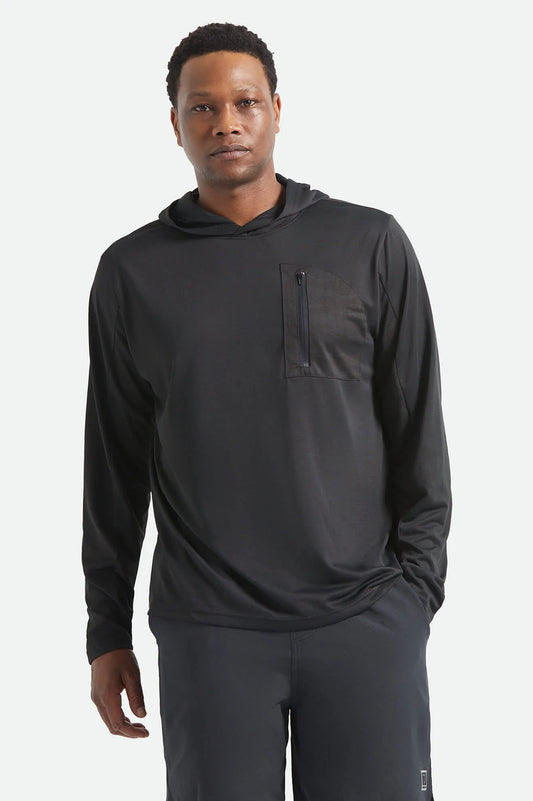 Brixton Journey LS Sun Hoodie BLACK