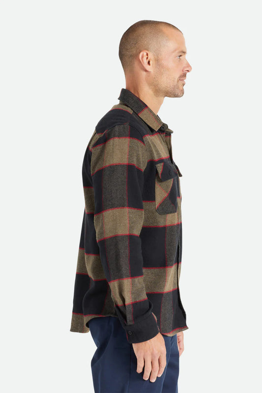 Brixton Bowery Flannel HEATHER GREY / CHARCOAL
