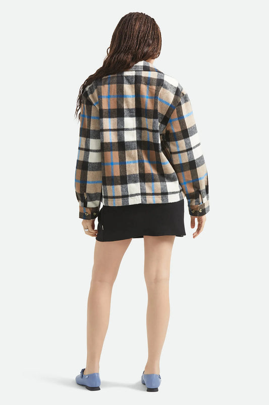 Brixton Bowery W Soft Brushed Flannel WASHED BLACK / SAND