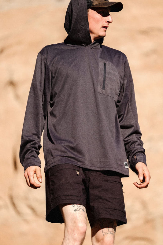 Brixton Journey LS Sun Hoodie BLACK