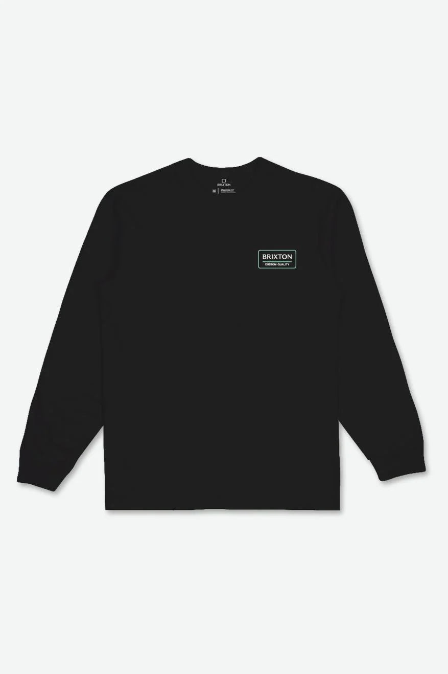 Brixton Palmer Proper LS T-Shirt BLACK / JADE / OFF WHITE