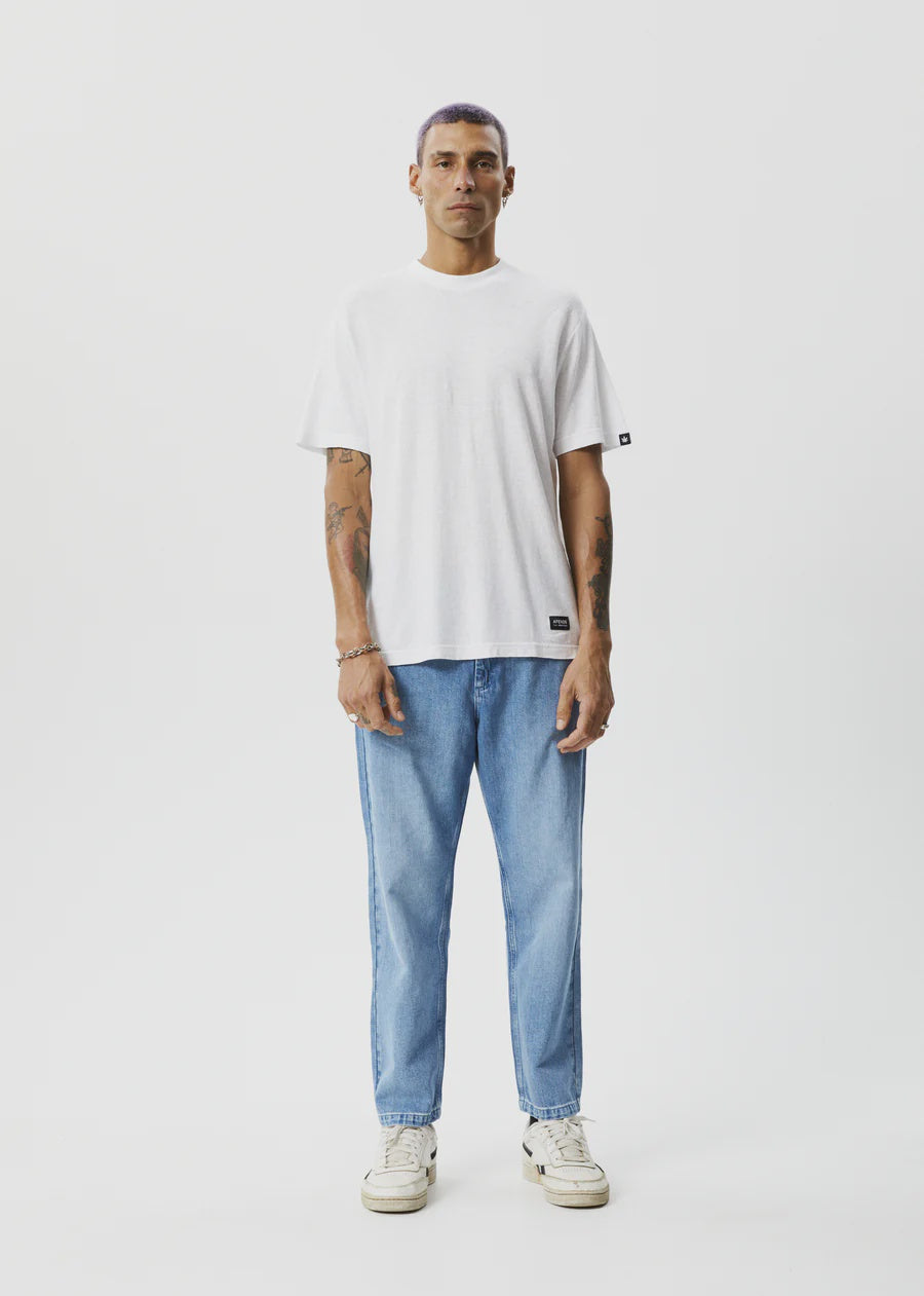 Afends Ninety Twos Hemp Denim Relaxed Jeans WORN BLUE