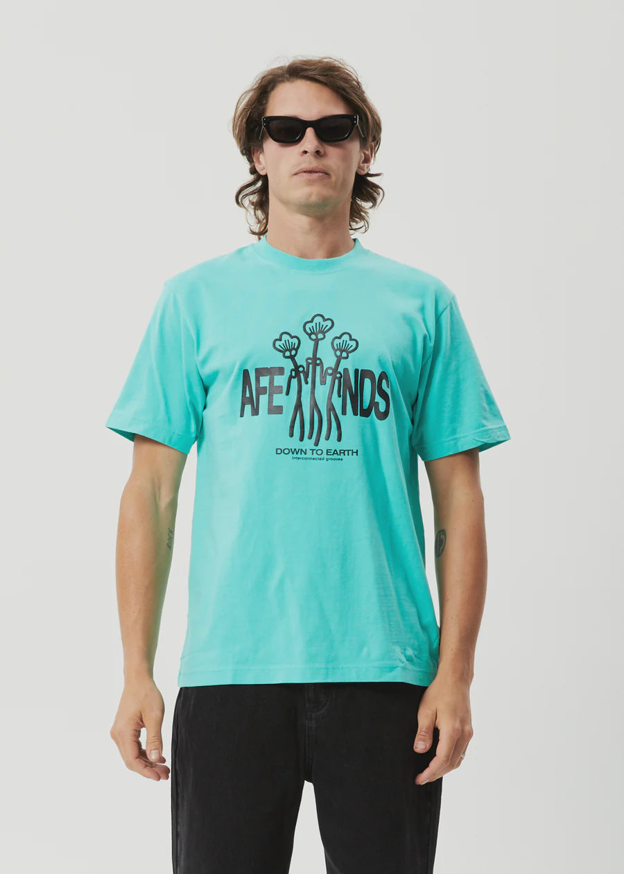 Afends Grooves Recycled Retro Graphic T-Shirt JADE
