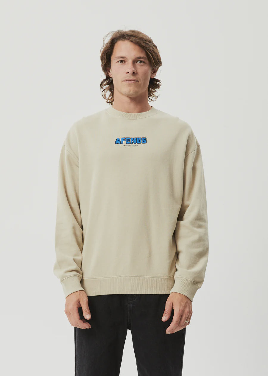 Afends World Recycled Crew Neck Jumper CEMENT