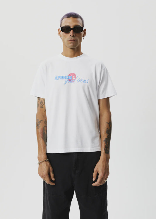 Afends Good Times Graphic Boxy T-Shirt WHITE