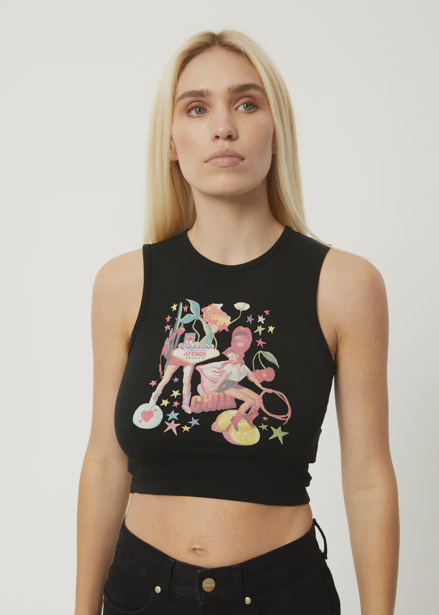 Afends Josie Dalston Recycled Graphic Tank BLACK