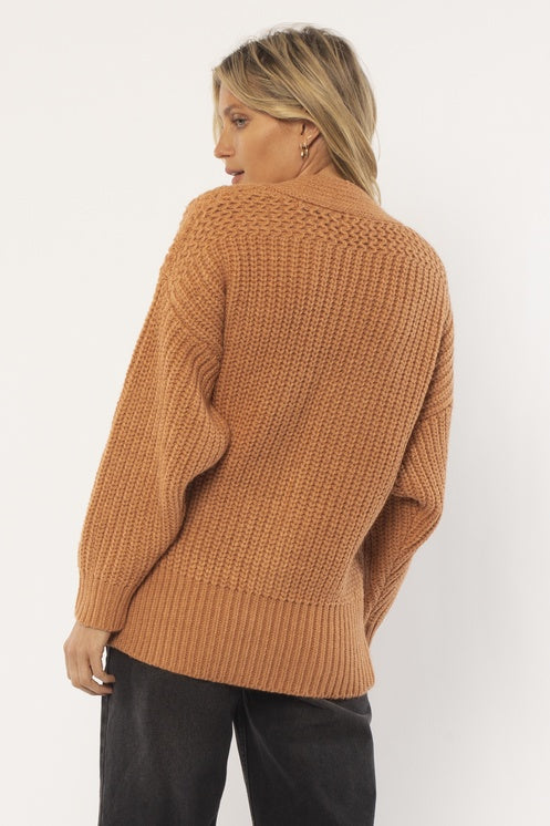 Amuse Dawn L/D Knit Sweater CAMEL