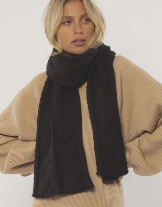 Amuse Joan Knit Scarf BLACK