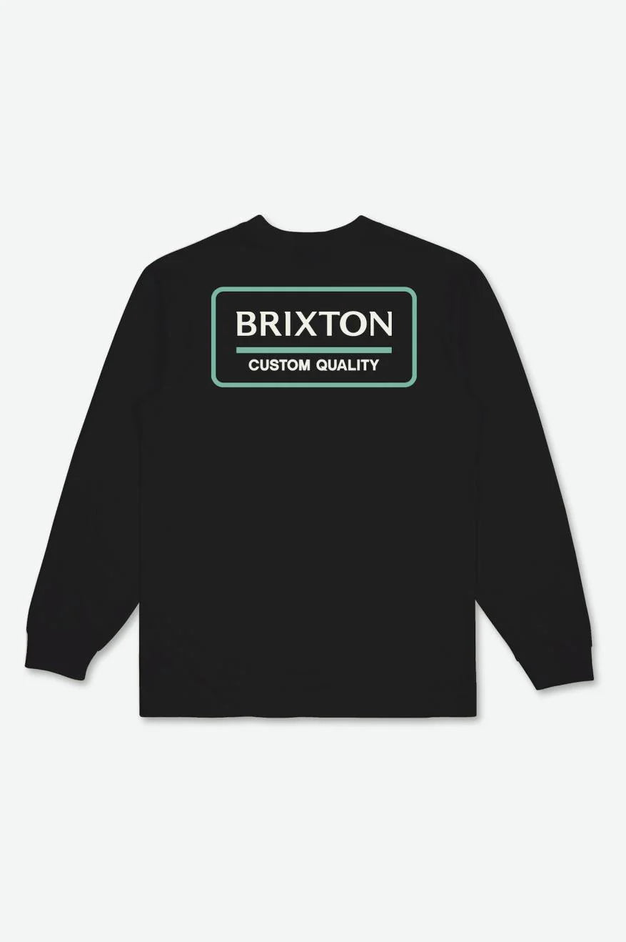Brixton Palmer Proper LS T-Shirt BLACK / JADE / OFF WHITE