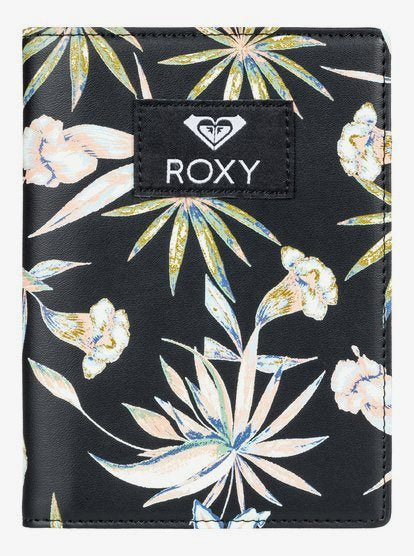 Roxy Live Your Dreams Printed Passport Holder BLACK FLOWER