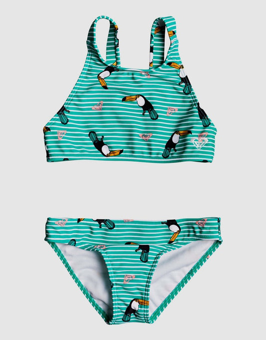 Roxy Toddler Birds Crop Top Set Swimwear BRIGHT WHITE BIRDS