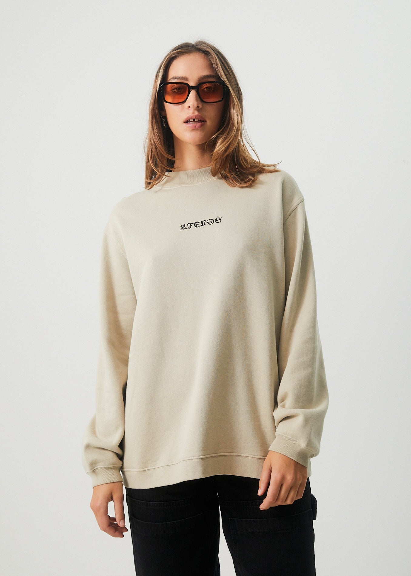 Afends Luxury Recycled Crew Neck CEMENT