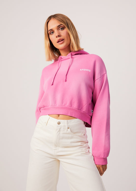 Afends Boundless Recycled Cropped Hoodie BUBBLEGUM